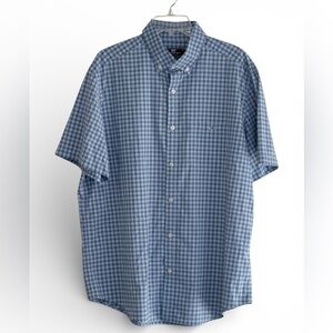 Vineyard Vines Classic Fit Tucker Shirt Blue on Blue Gingham Short Sleeve - XL